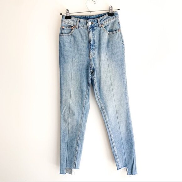 ASOS Cheap Monday Donna Skinny Jeans Dollar Blue  High Rise Waist Denim Size 25 - Picture 6 of 16